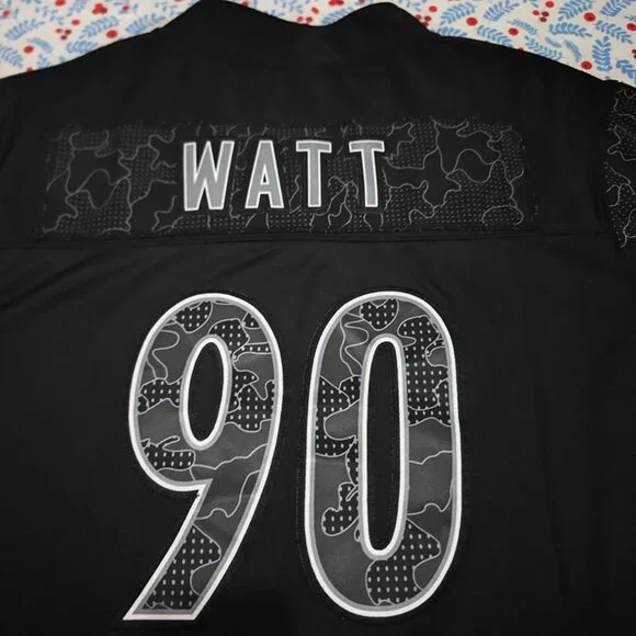 Nike T.J. Watt Black Pittsburgh Steelers RFLCTV Black Jersey No.90